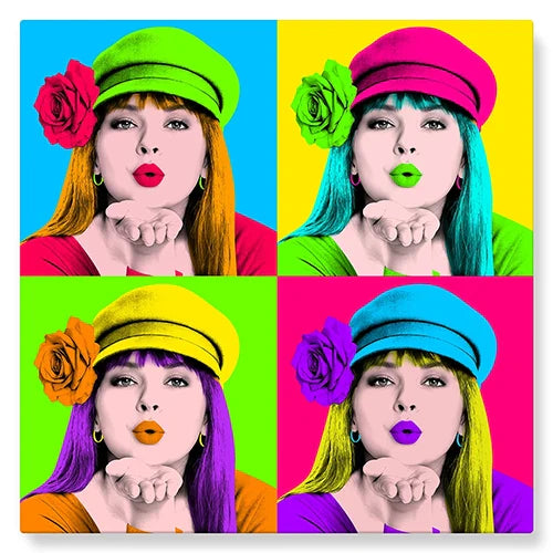 Pop Art personnalisé style Andy Warhol (4 cases) - Studio Pop Art