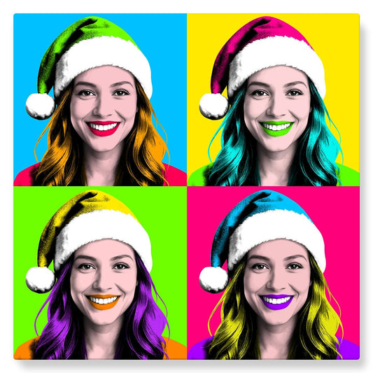 Tableau Pop Art 4 cases pour Noël - Studio Pop Art