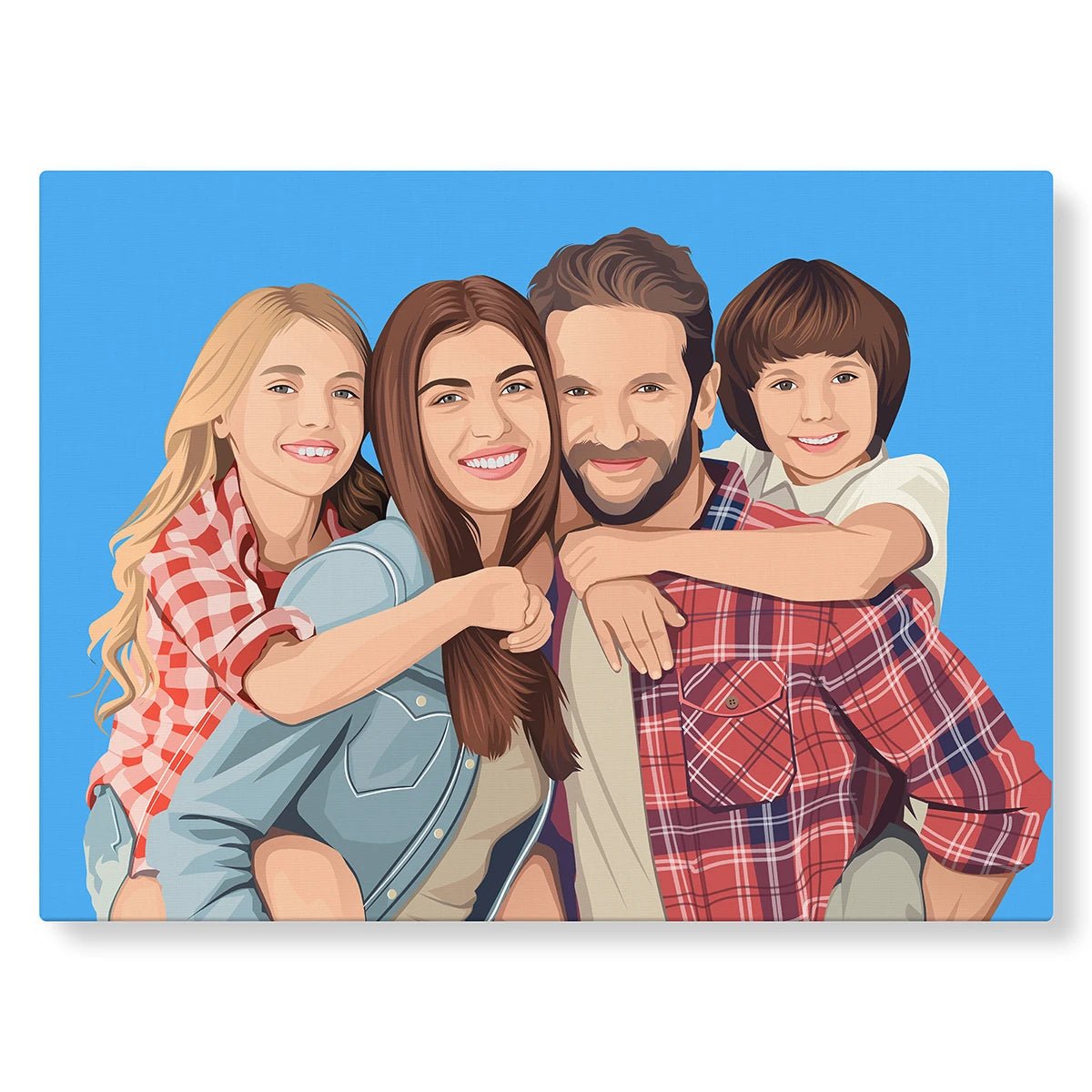 Portrait illustré personnalisé bleu - Studio Pop Art