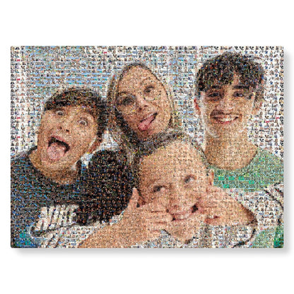 Photo mosaïque d'une famille - Maximum de 4 visages - Studio Pop Art