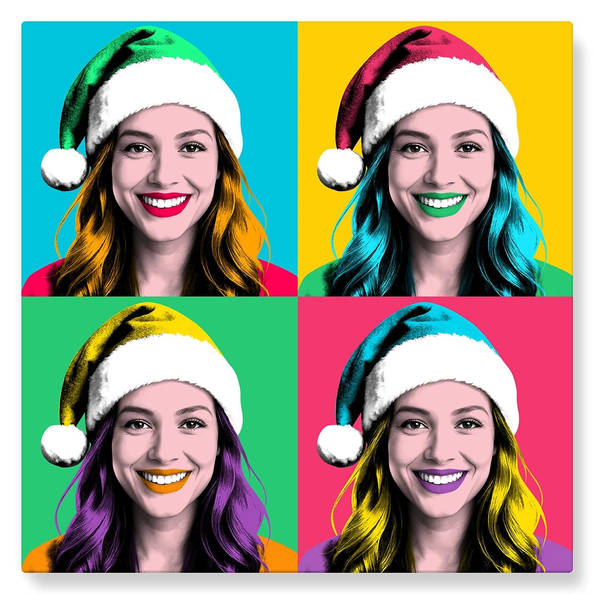 Tableau Pop Art 4 cases pour Noël - Studio Pop Art