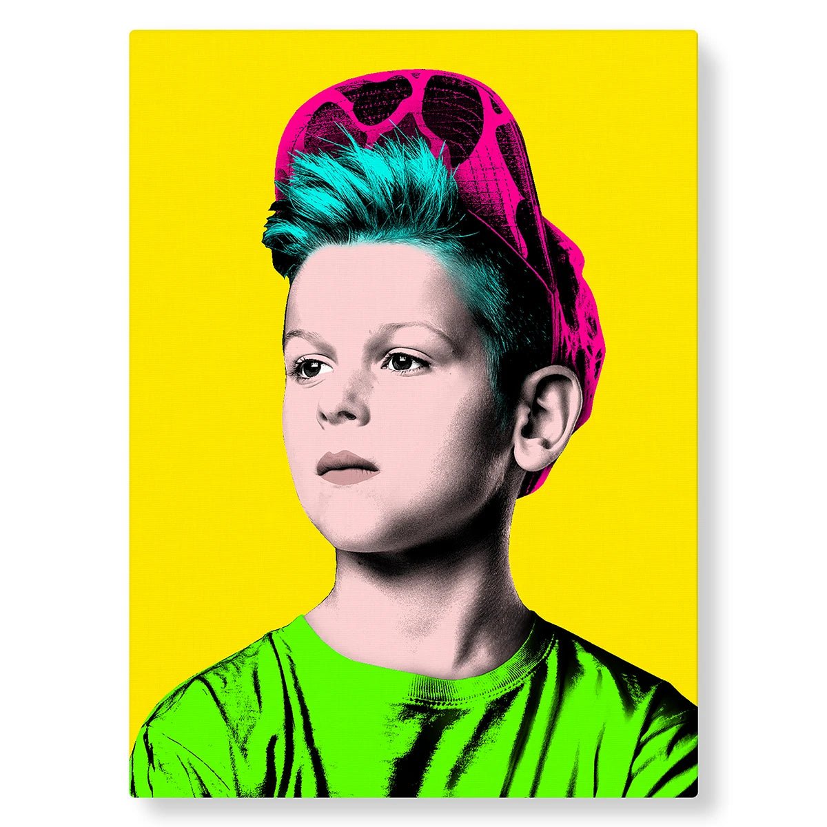 Création personnalisée style Warhol jaune flashy - Studio Pop Art