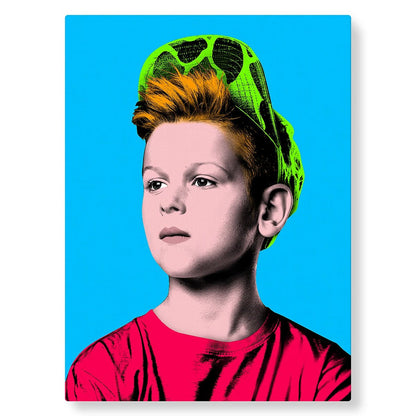 Création personnalisée style Warhol bleu flashy - Studio Pop Art