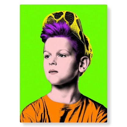 Création personnalisée style Warhol vert flashy- Studio Pop Art