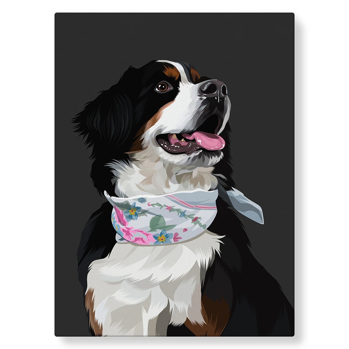 Portrait illustré de votre animal : PicsArt noir - Studio Pop Art