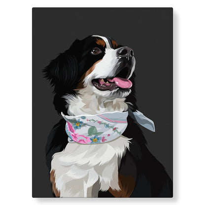 Portrait illustré de votre animal : PicsArt noir - Studio Pop Art