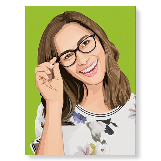 Portrait personnalisé sur fond vert - Studio Pop Art