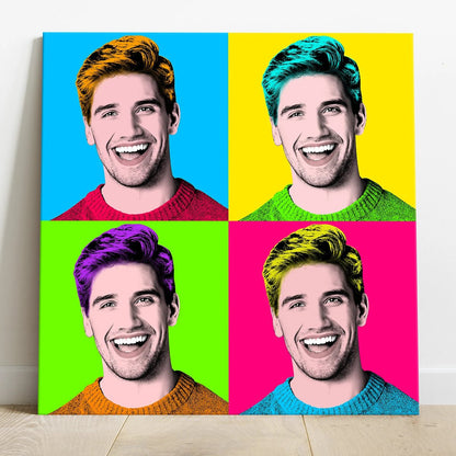 Portrait pop art d'un homme flashy - Studio Pop Art